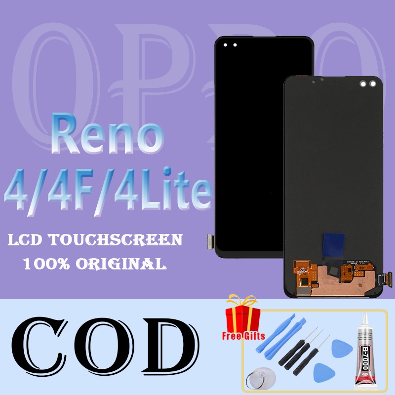 LCD OPPO RENO 4 RENO 4F RENO 4 LITE FULLSET FINGERPRINT ORIGINAL BERGARANSI OLED