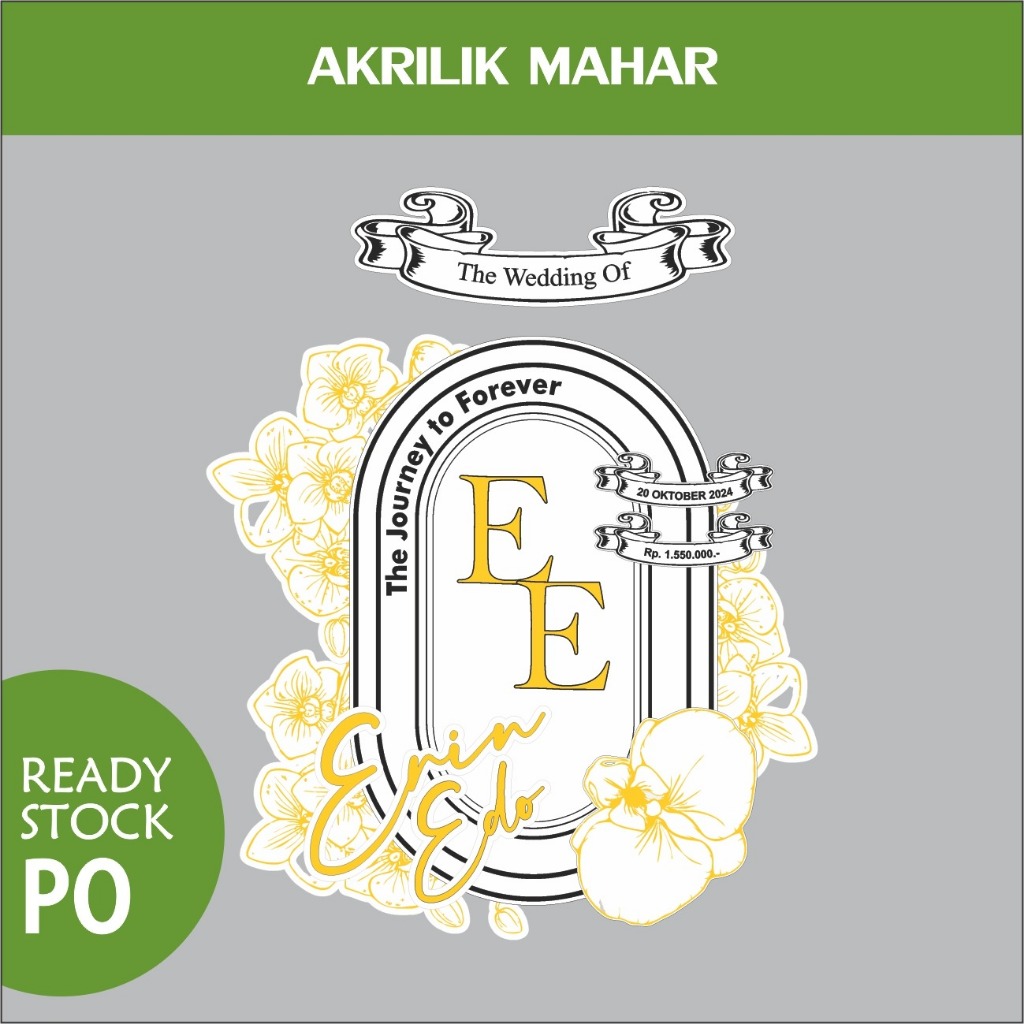 Cutting Akrilik Set/ bahan mahar akrilik/ Cutting Mahar Domique