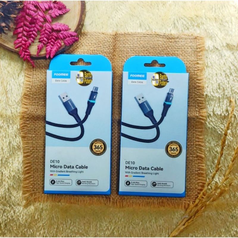 FOOMEE DATA CABLE DE10 MICRO DATA CABLE 2.4A MAX HIGH-SPEED CHARGING