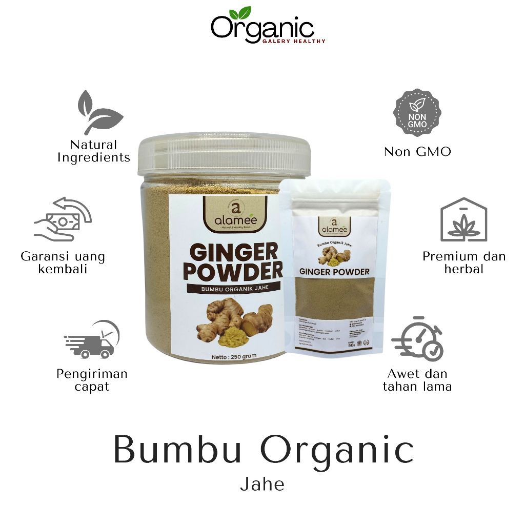 

JAHE BUBUK GINGER POWDER REMPAH RIMPANG HERBAL HEALTHY MURNI ASLI ORGANIK SIAP SAJI