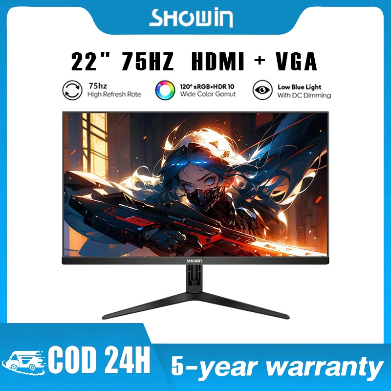 LED Monitor 22 inch layar komputer kantor Monitor