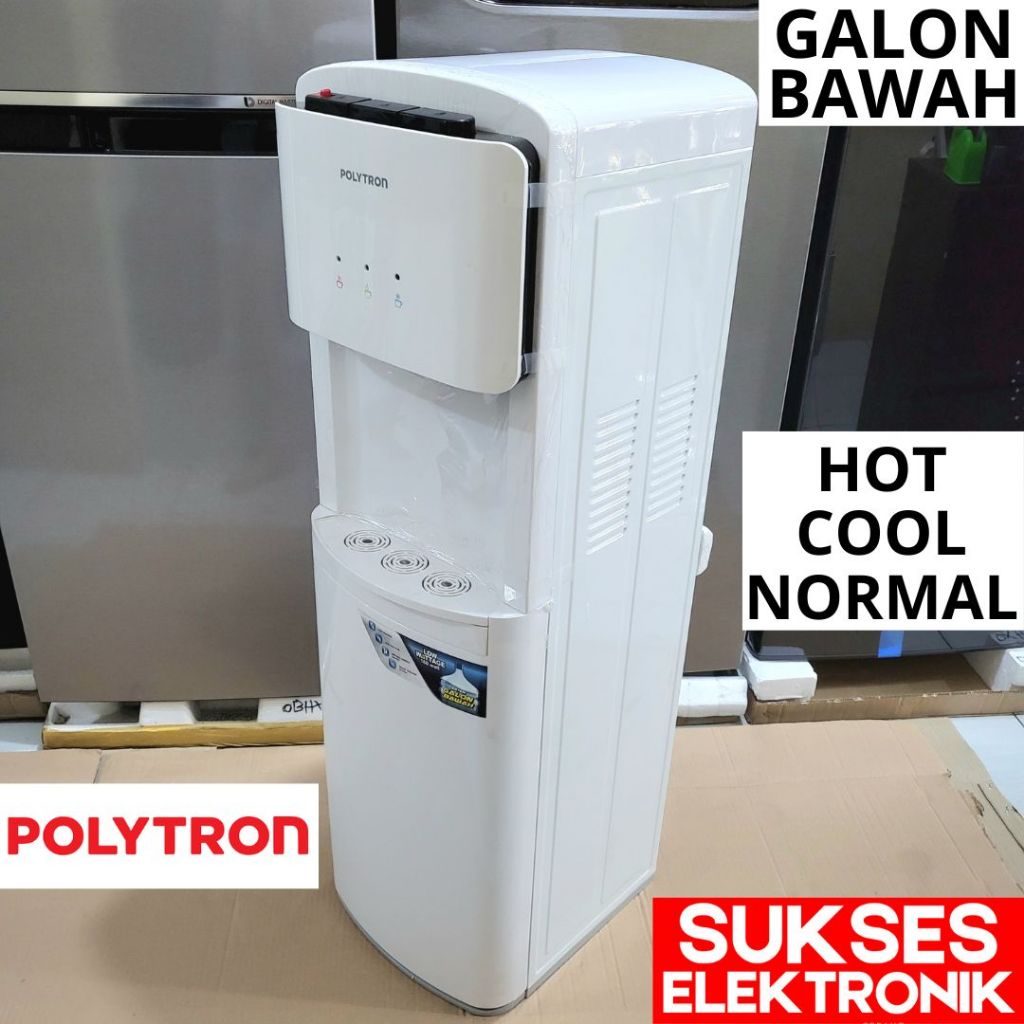 DISPENSER GALON BAWAH POLYTRON PWC-600 PANAS DINGIN NORMAL HOT COOL TINGGI