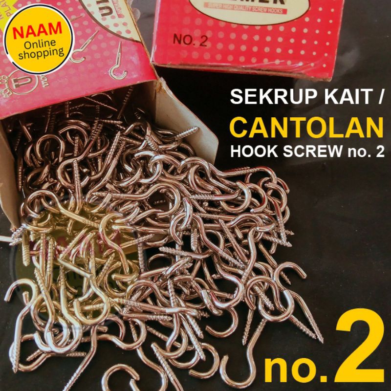 (no 2) SEKRUP HOOK - BAUT CANTOLAN - SKRUP GANTUNG /BAUT KAIT NO 2