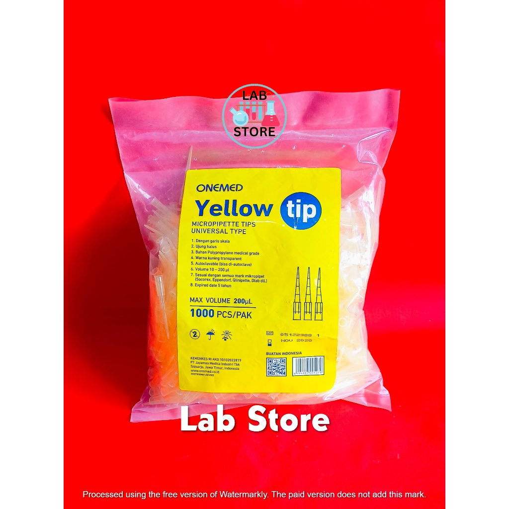 Yellow tip 200 ul Onemed / Yellowtip Onemed Ecer Per Pcs