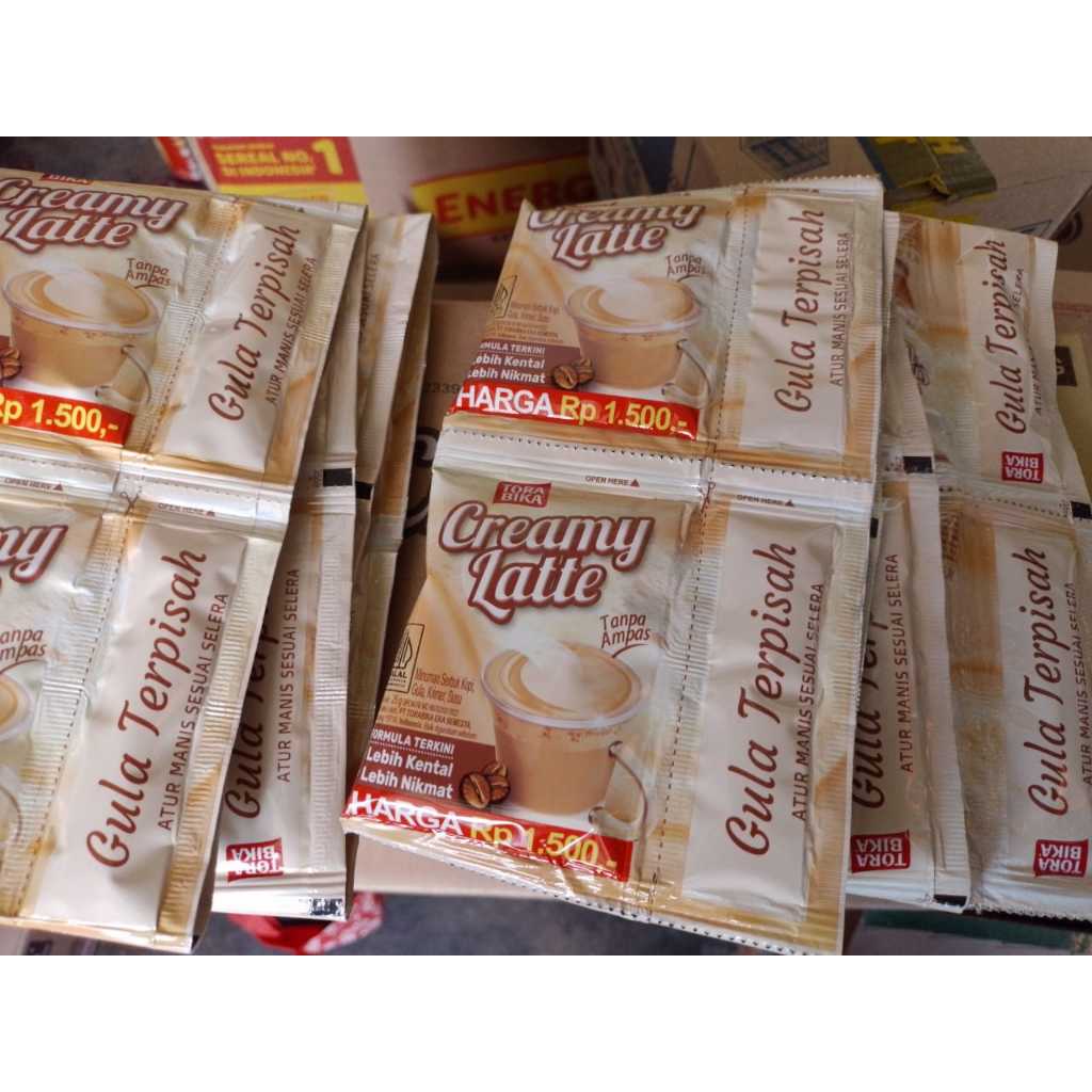 

Torabika creamy latte 1 renceng isi 10