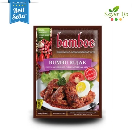 

Bamboe Bumbu Rujak 46 Gram / Pack Spice Mix For Indonesian Grilled Chicken With Rujak Sauce Rempah Masak Daging Ayam Instant