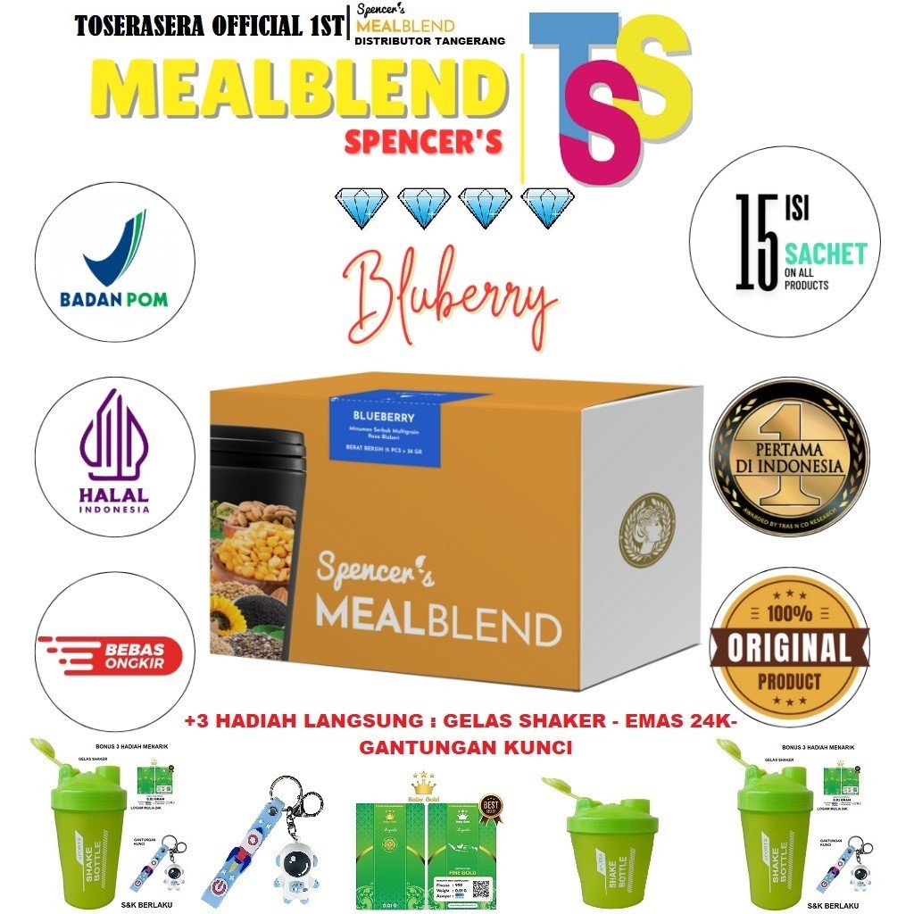 

BERHADIAH LANGSUNG - SPENCER'S MEALBLEND - SPENCERS MEALBLEND - SPENCER MEALBLEND Multigrain Meal Replacement Suplemen Kesehatan Vitamin Nutrisi Fitnes Diet Detox ( RASA WILD BLUEBERRY SPLASH ) #Hotto