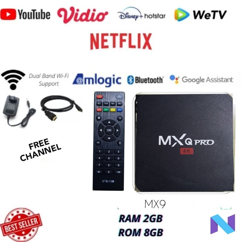 Box android MX Q second gratis channel