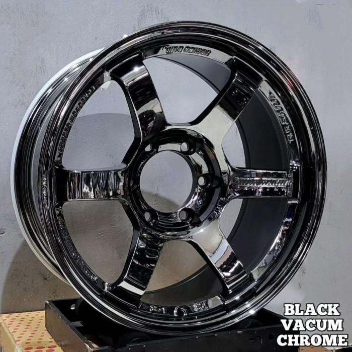 velg mobil r18 TE37 BLACK CHROME velg ring 18 pajero fortuner hilux