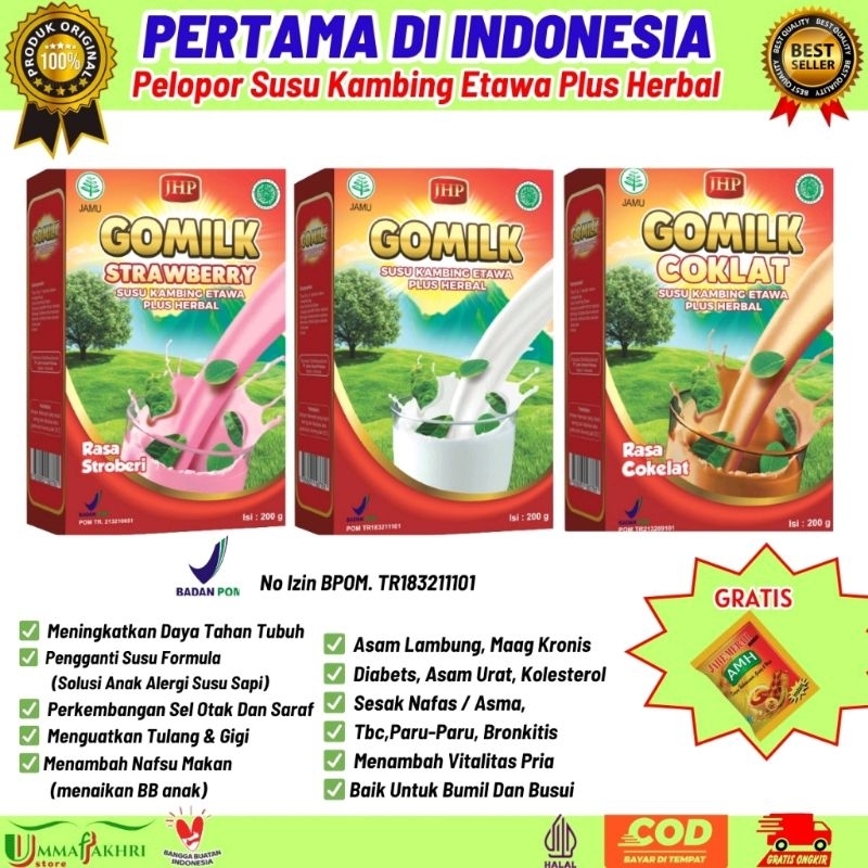

GOMILK SUSU KAMBING ETAWA PLUS HERBAL 200gr untuk semua usia