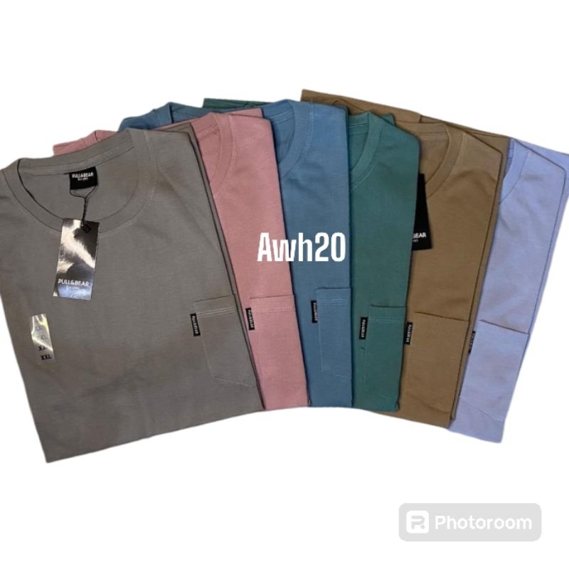 paket 4 pcs kaos pria pocket / kaos distro pria pocket lengan pendek bahan semi katun 24s ukuran M L