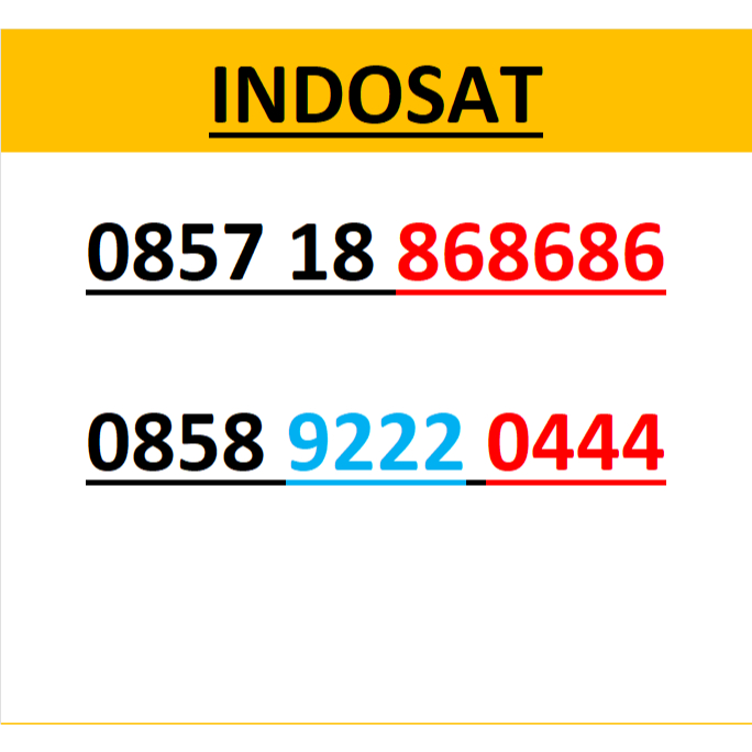 Nomor cantik indosat 4g seri abab triple r800