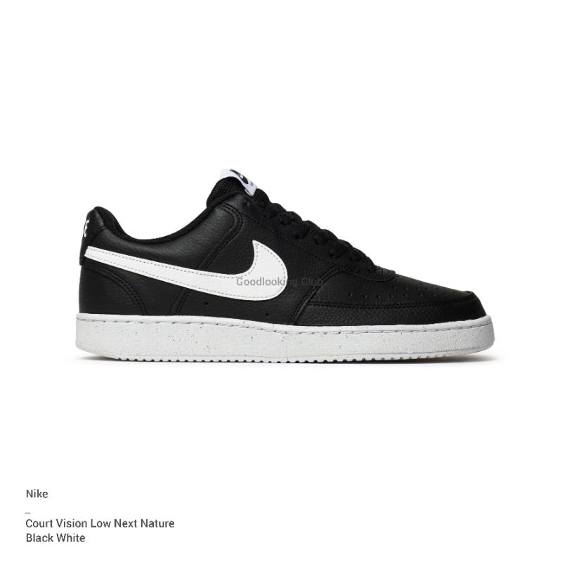 SEPATU NIKE COURT VISION LOW NEXT NATURE BLACK WHITE