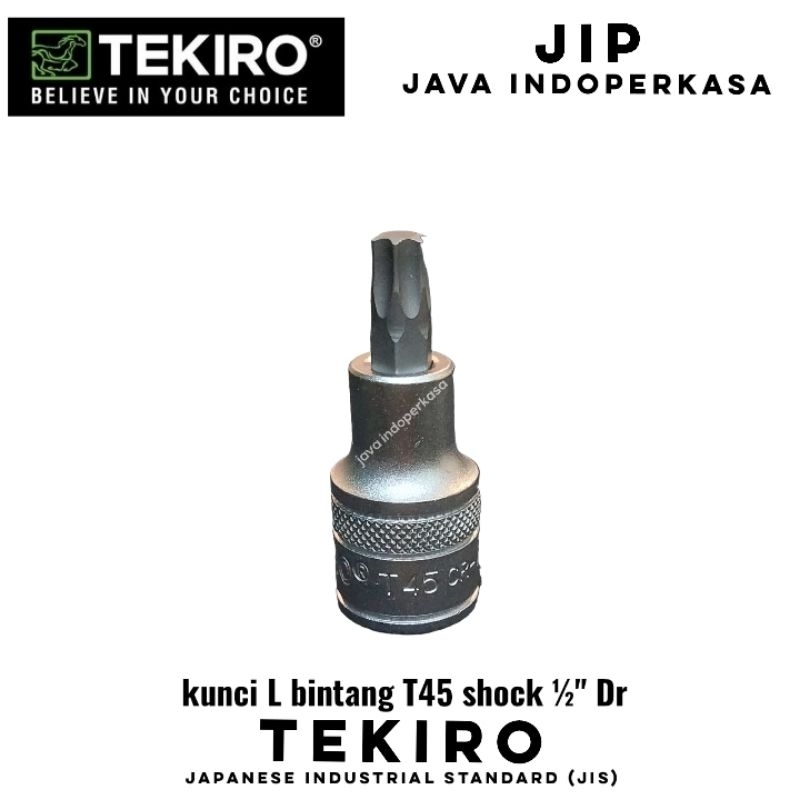 TEKIRO kunci L bintang T45 shock 1/2" Dr
