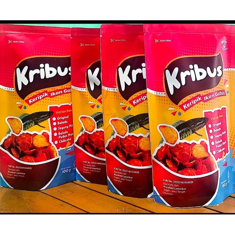 

Kribus (keripik ikan gabus)