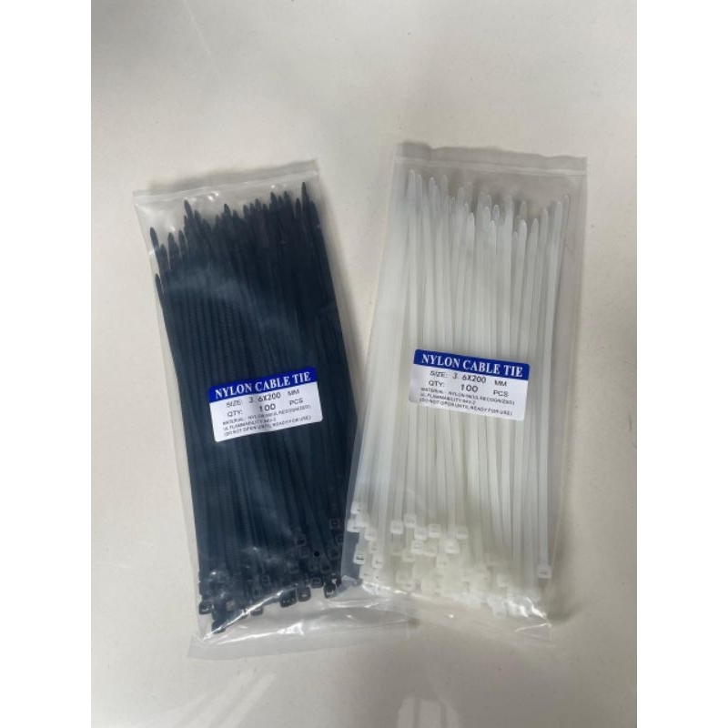 

Kabel Ties Cable Tie 3.6 X 200mm (20cm) Warna Putih/Hitam CV200 Nylon Cable Tie Cabel Ties Kabel Tis Pengikat Kabel