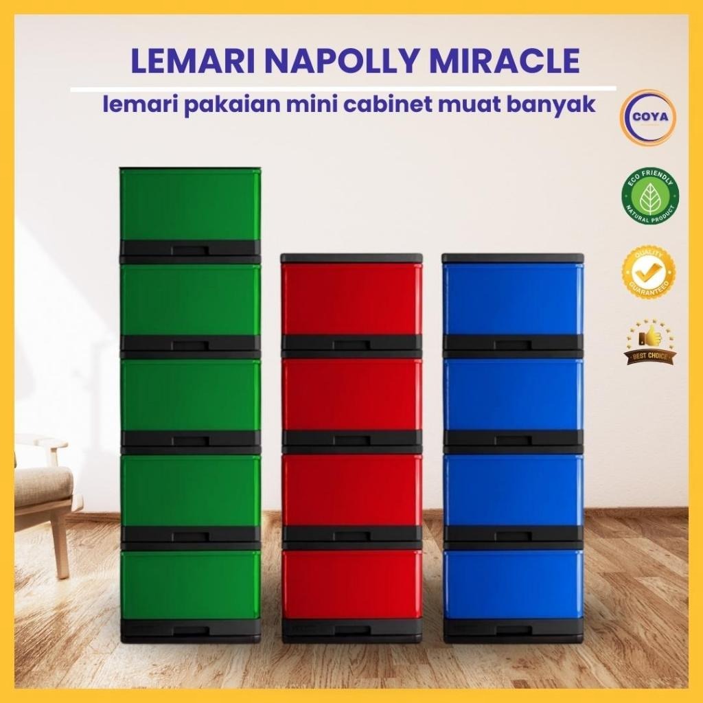 RAK CONTAINER SUSUN 4 MIRACLE KONTENER LEMARI LACI PLASTIK KABINET