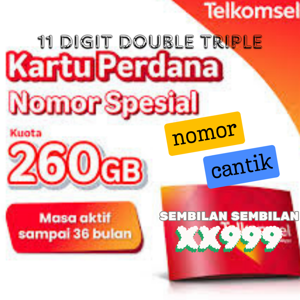 Nomor Cantik Telkomsel 11 Digit Triple 9 Kartu Perdana Simpati