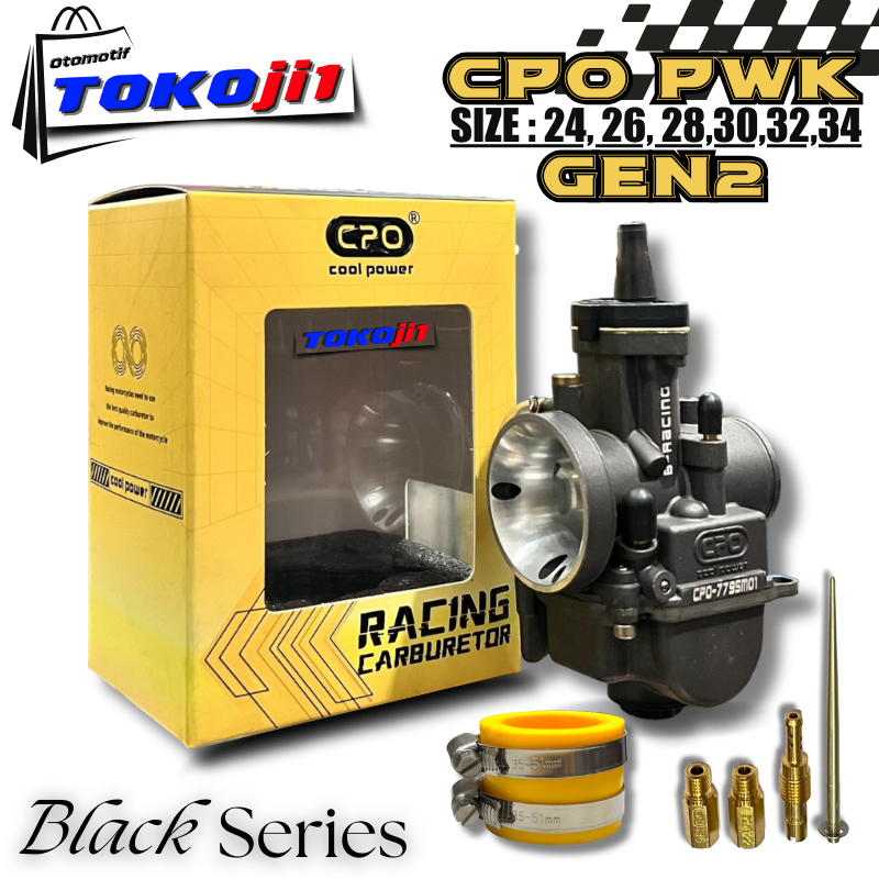 Karburator Karbu PWK Black Series Model Tutup Skep Kotak 24 - 26 - 28 - 30 - 32 - 34 Original CPO Co