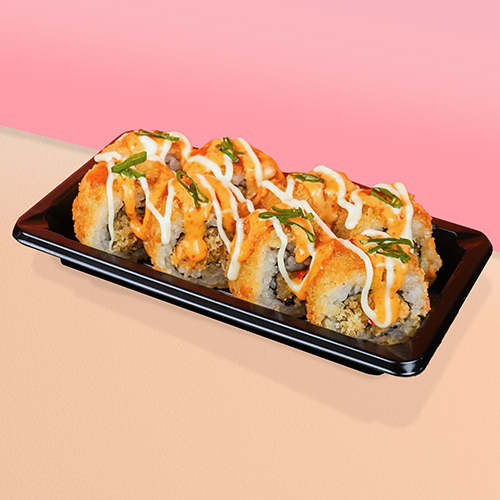 

Spicy Salmon Katsu Sushi (8 pcs) - Sushi Mate - Halal