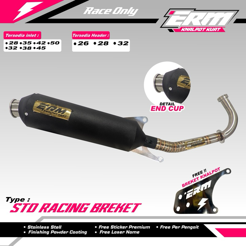 STD RACING MIO TIPE BREKET ORIGINAL ERM KNALPOT