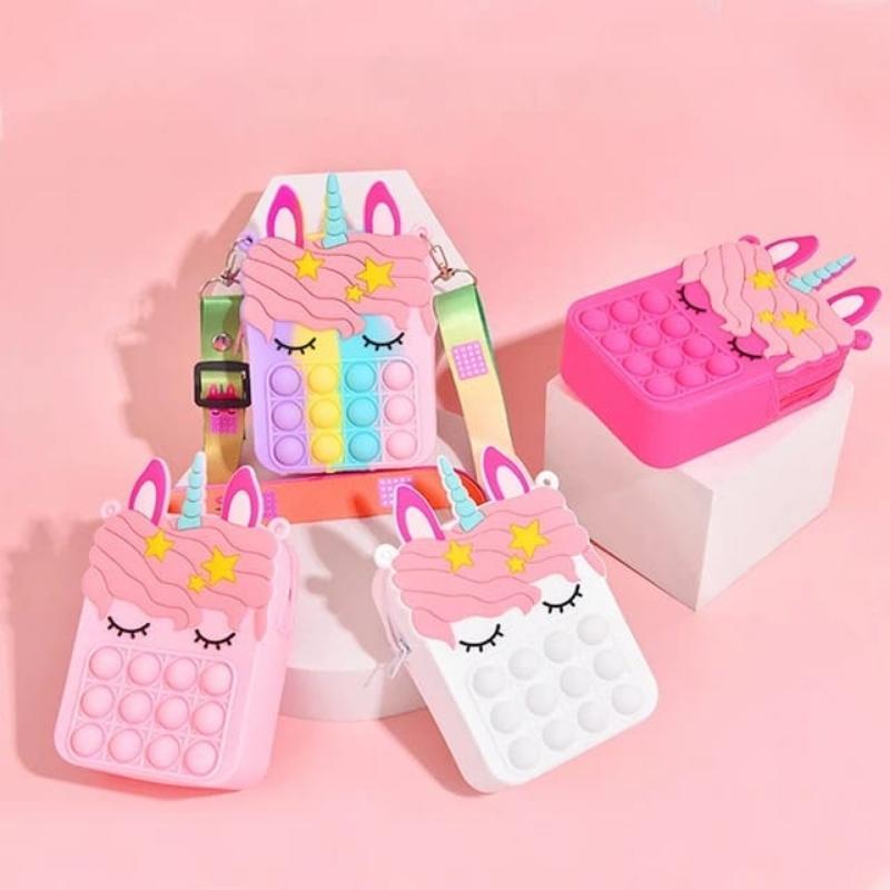 TAS SELEMPANG ANAK POP IT UNICORN PONY