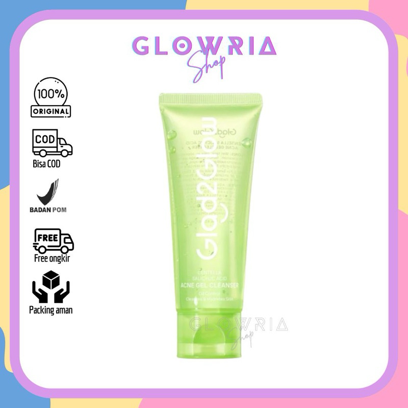 【NEW LAUNCH】Glad2Glow Centella Salicylic Acid Acne Gel Cleanser 70ml Facial Wash Face Wash Jerawat K