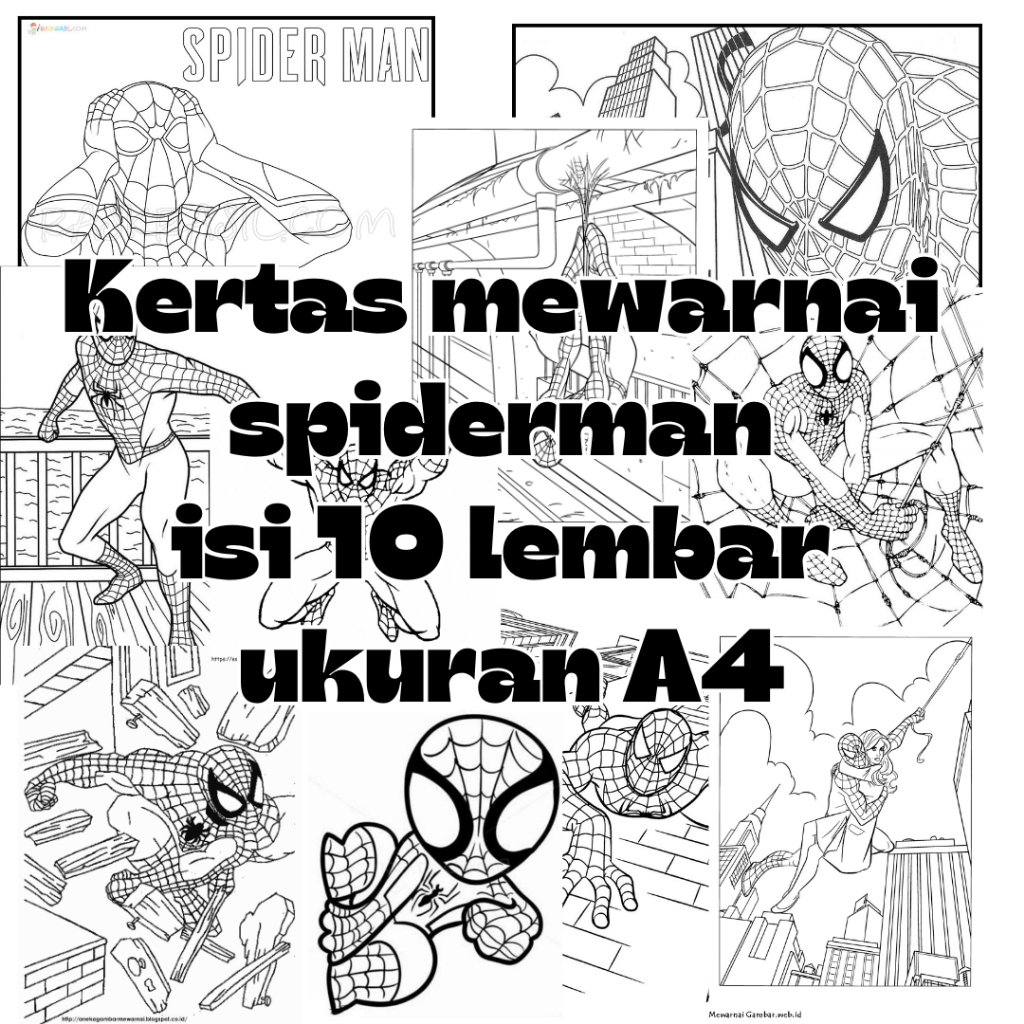 

Kertas Mewarnai SPIDERMAN isi 10 Lembar