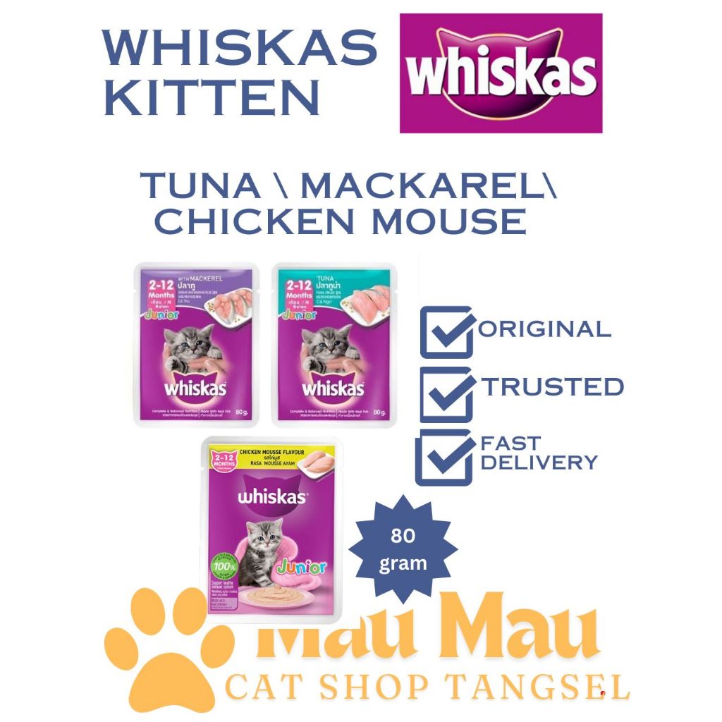 Whiskas kitten pouch makanan kucing basah