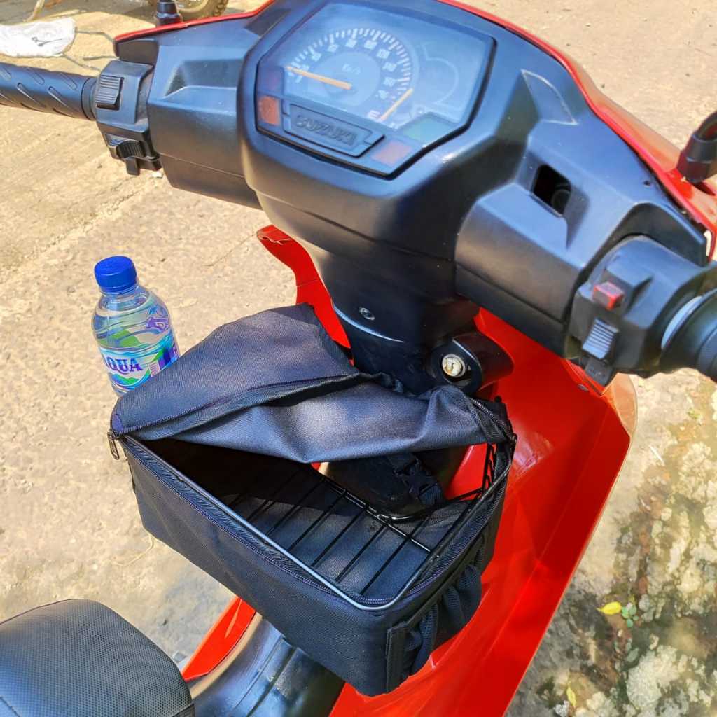Keranjang Suzuki Tornado Besi Hitam fullset Cover tas keranjang Braket dan baud Bagasi Tengah Tornad