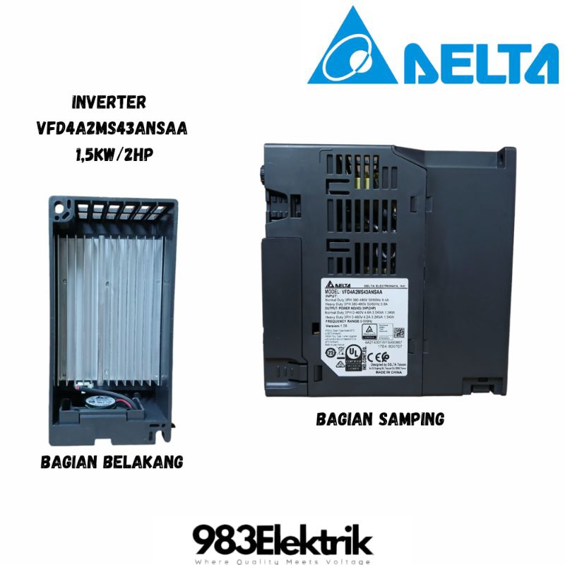 Inverter Delta 1,5Kw/2Hp Vfd4a2ms43Ansaa