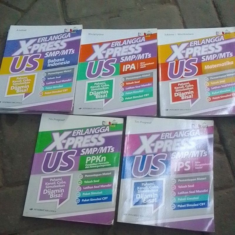 buku Xpress Erlangga us SMP bahasa Indonesia IPA IPS PPKn matematika bekas original