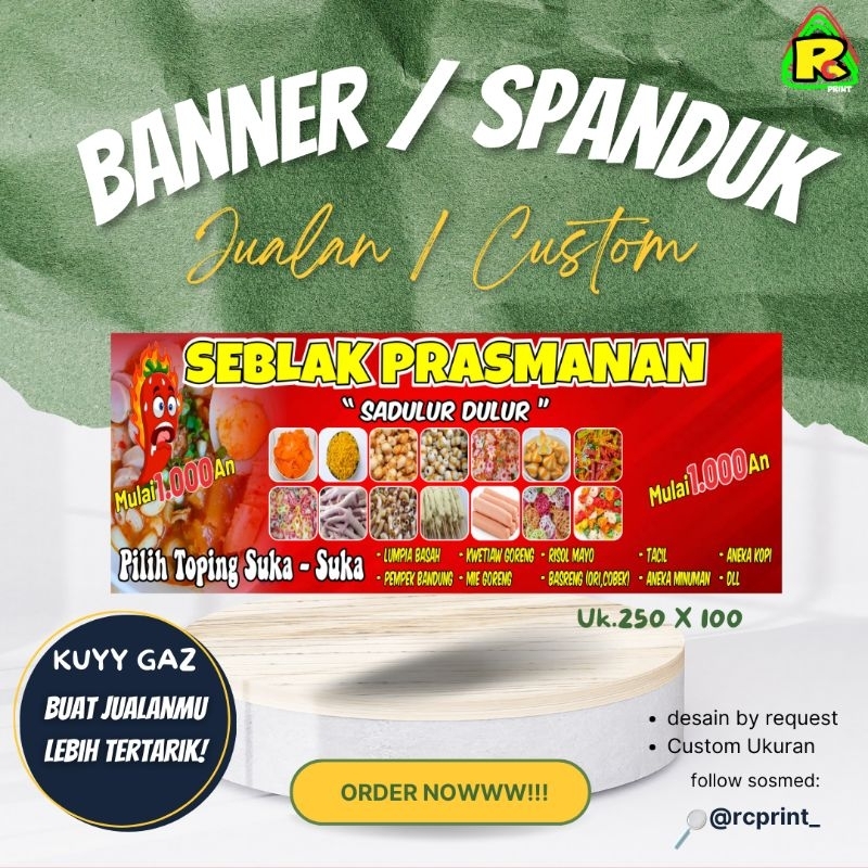 Spanduk/ banner SEBLAK CUSTOM