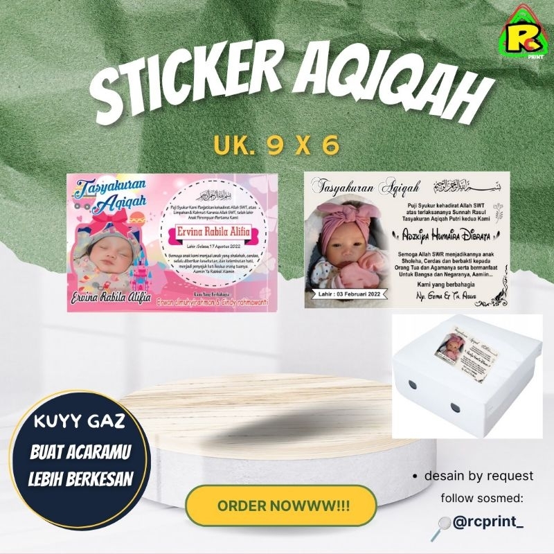 

sticker tasyakuran Aqiqah Custom