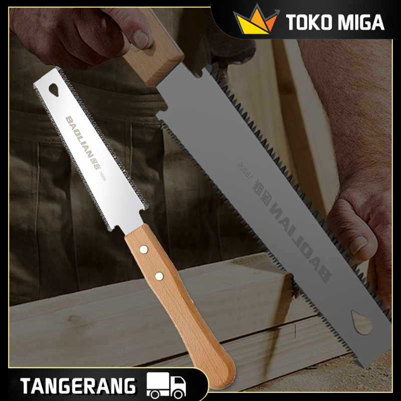 Gergaji Kayu Manual Tangan Jepang Kecil Gergaji Gigi Halus Dengan Pisau Fleksibel Ganda