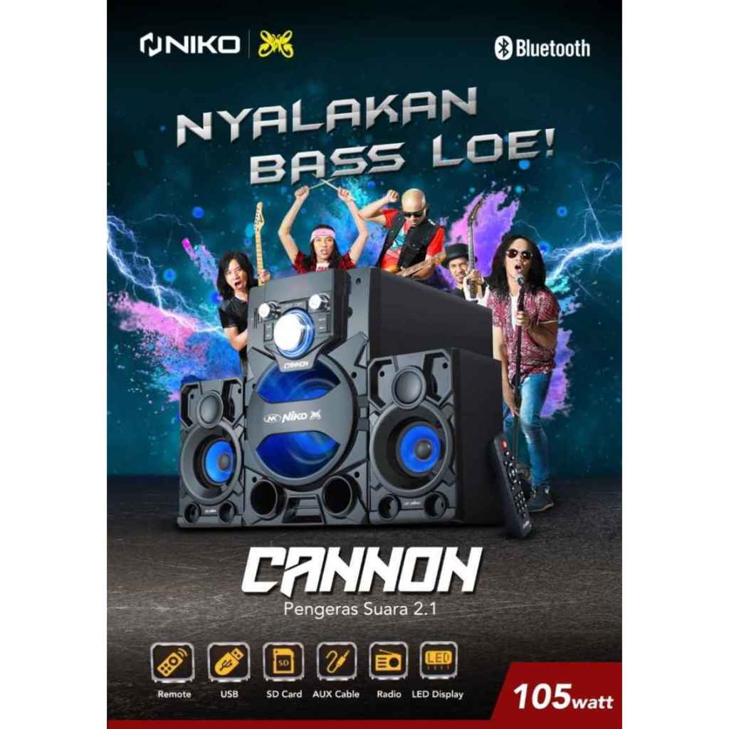 speaker aktif bluetooth super bass karaoke niko slank canon