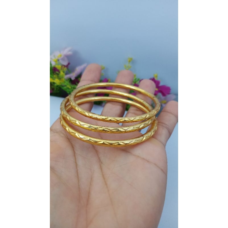 gelang keroncong sepuhan emas 24k kristal