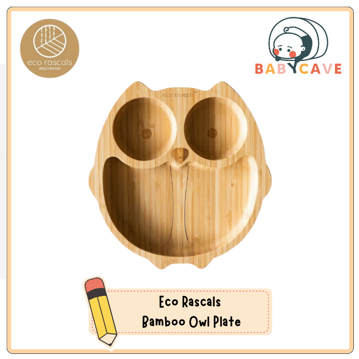 Eco Rascals Bamboo Owl Plate / Piring Makan Anak Eco Rascals