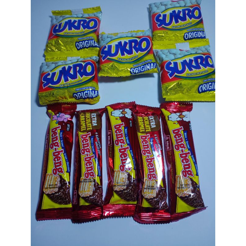 

paket 5pc beng beng 5pc Sukro Snack cemilan.murah meriah