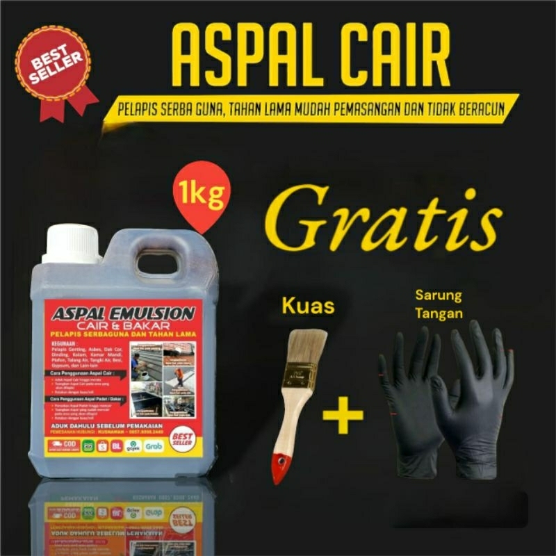 ASPAL CAIR waterproofing Aspal Cair 1 Kg Waterproofing Serbaguna untuk Atap dan Lantai KG aspal wate