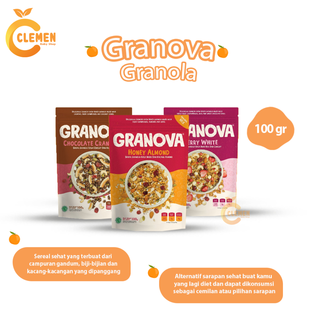 

Granova - Granola 100gr / Sereal, Sarapan Sehat, Halal