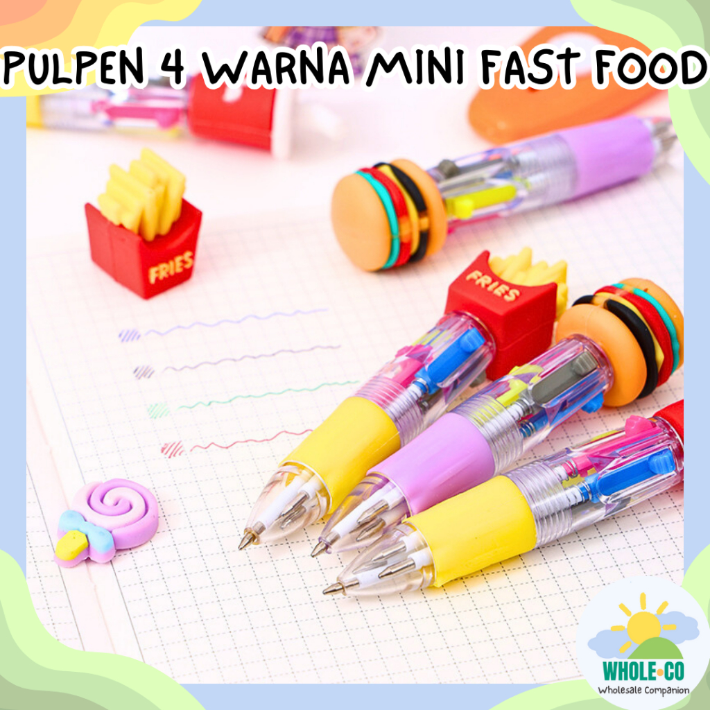 

Pulpen 4 Warna Mini Fast Food Premium Burger Cola Kentang Ice Cream Lucu Unik Imut Termurah Grosir Cod