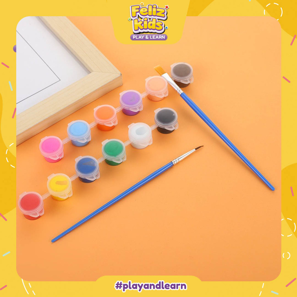 

[FELIZKIDS] [ATK25] Acrylic Colour Set 6 Warna 12 Warna - Cat Akrilik Kanvas Lukis Canvas Paint Acrylic Color 3 Ml