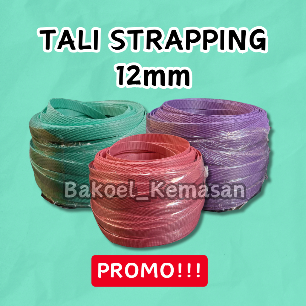Strapping Band 12mm Putih Hitam  1 / 2 Kg Tali Pengikat Packing Barang 12 mm