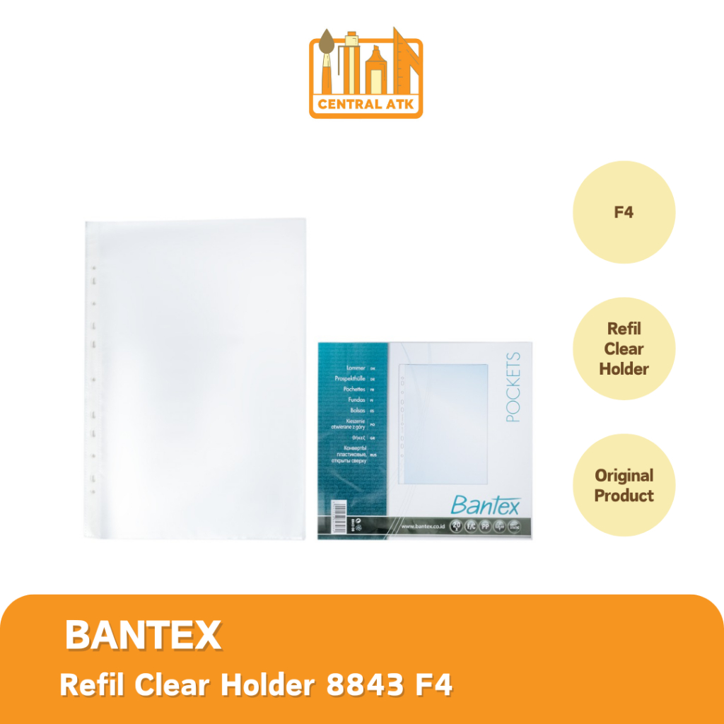 

REFILL POCKET CLEAR HOLDER BANTEX F4 8843 PLASTIK BENING (ISI 20PCS)