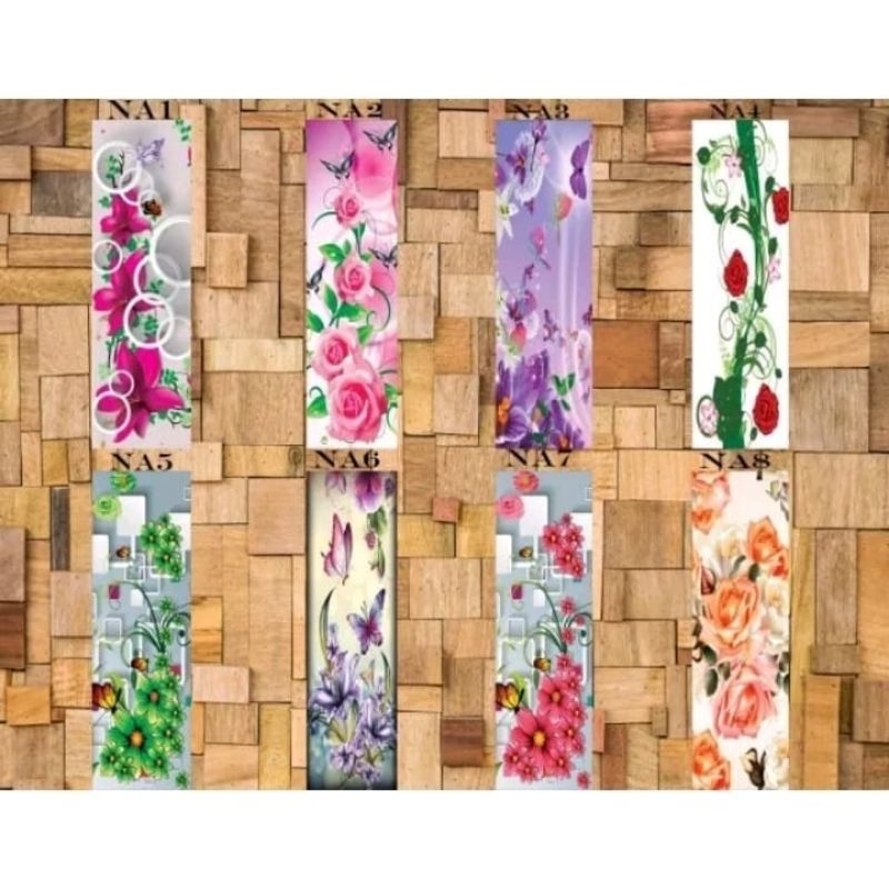 Stiker kaca ukuran 35x150 motif Bunga