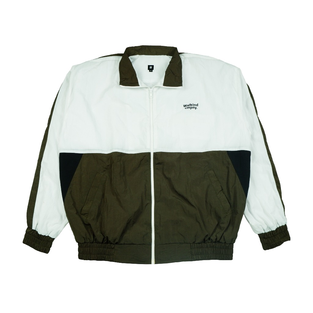 Walkind Jaket Retro Tracktop Crinkle Dusky - Army (Sablon Berbayang Reject)