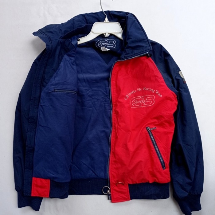 jacket vintage 90s CB sports ski racing team bomber twotone jaket colorblock goretex