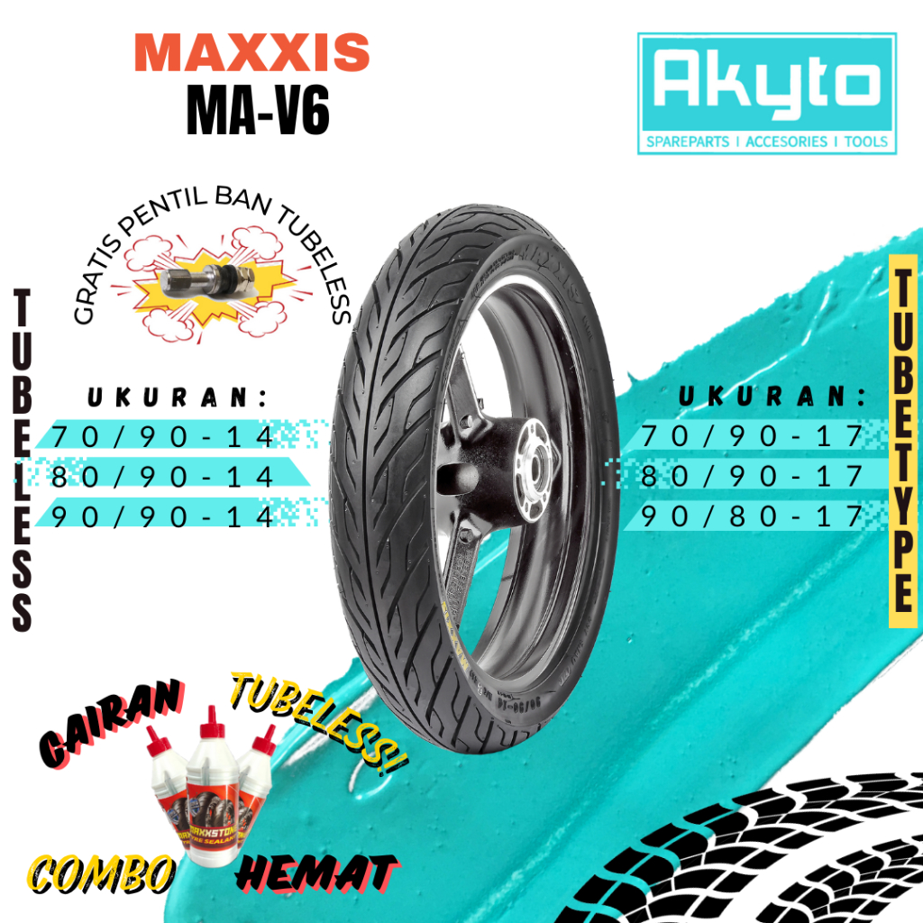 BAN MAXXIS MA-V6 TUBETYPE / TUBELESS / BAN RING 14 TUBELESS / BAN RING 17 TUBETYPE / BAN R14 / BAN R