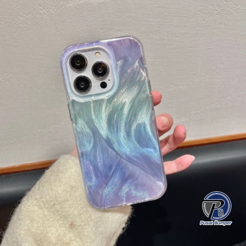 SS937 CLARITY Swirl Hologram Feather Case Blue Texture For Vivo Y04 Y29S Y29 V40 V50 LITE Y19S Y02 Y